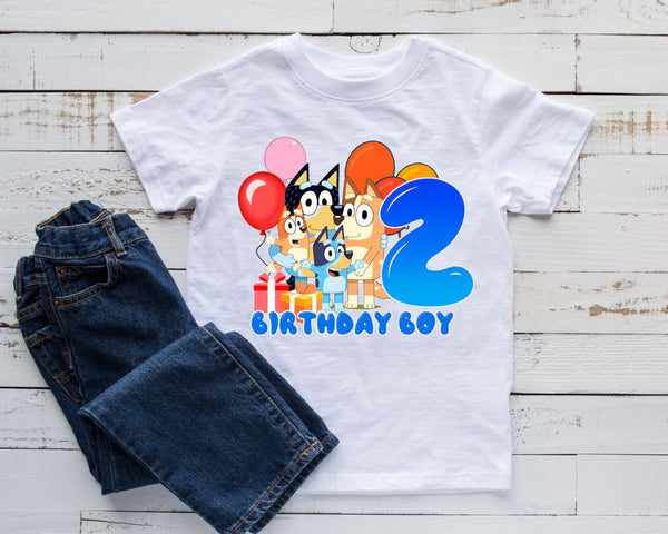 Kids Bluey Boys Birthday Shirt